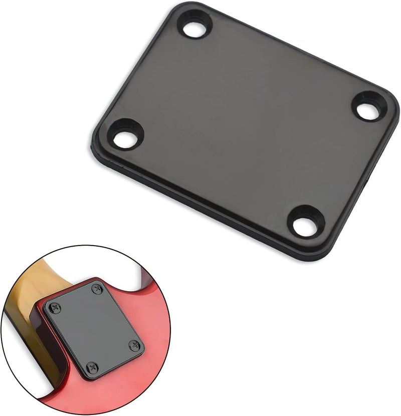 MAXCHEER Electric Bass Guitar Neck plate Guitar Neck Joint Connecting Strengthen Plate Guitar Parts (Black) - Image 3
